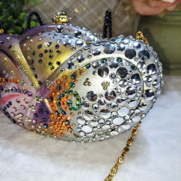 NWT Swarovski Crystal Blingy Clam Shell Bag - Picture 15 of 17